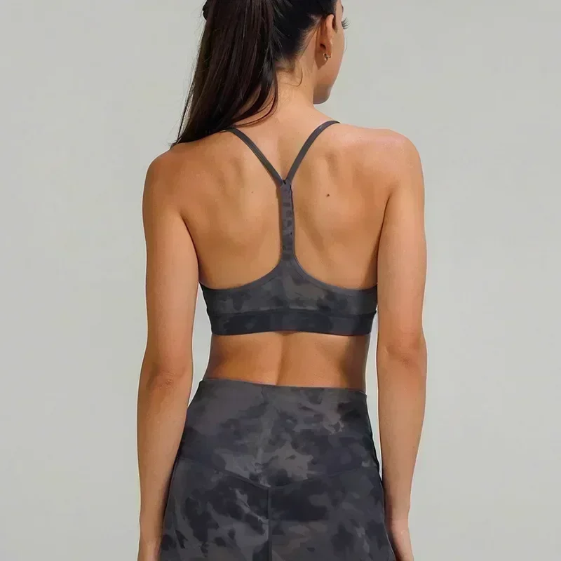 Lemon Women Suspenders Sports Bras Tie Dye Fitness Yoga Vest Sexy Y-Type Beauty Back Breathable Female Underwear for Summer
