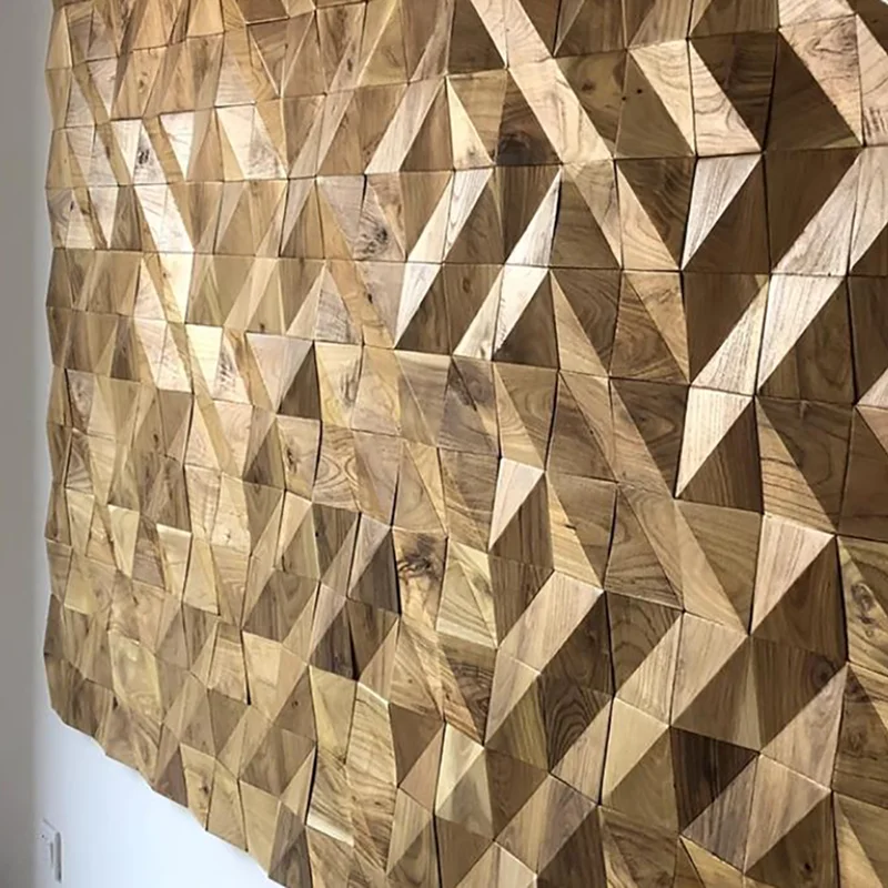 Natural-Solid-Wood-Mosaic-Background-3D-Wooden-Acoustic-Diffuser-Panel ...