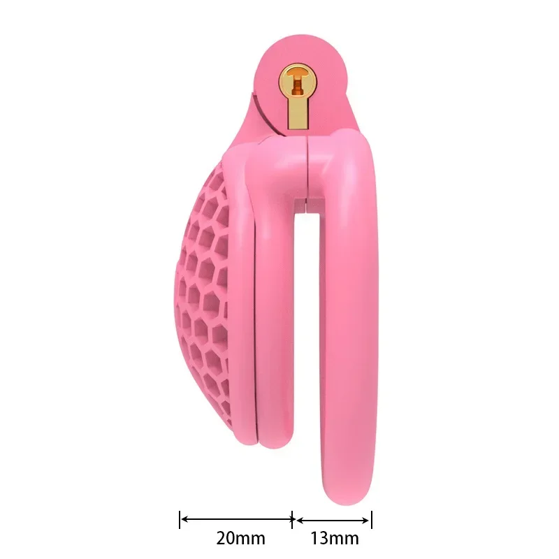 Mini Honeycomb Chastity Lock 4 Size Rings Pink Breathable CB Lock Male Chastity Device Adult Erotica Male Sex Toys