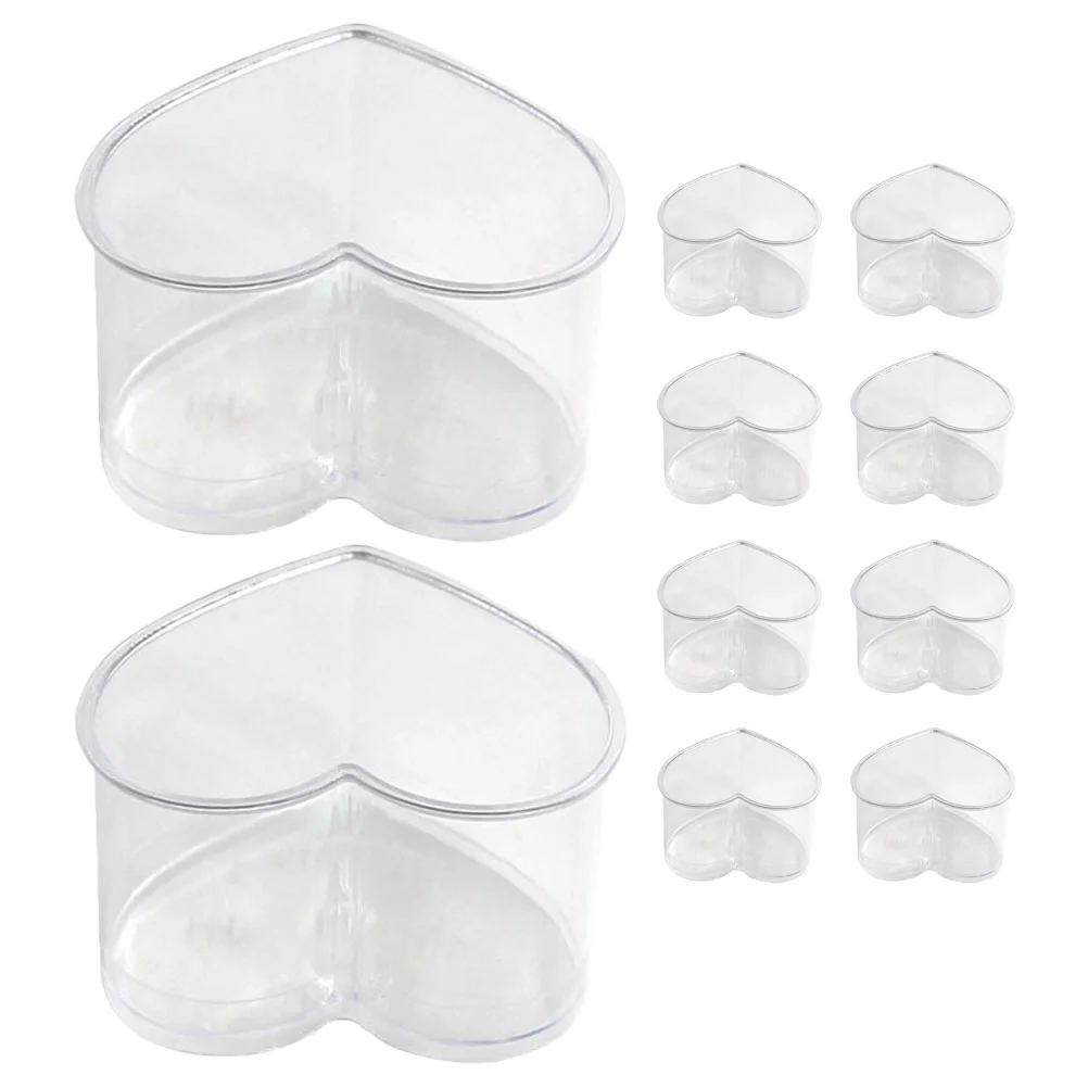 10 Pcs Heart Shaped Pudding Cup Transparent Dessert Cup Disposable Mousse Party Tiramisu Clear Storage Household