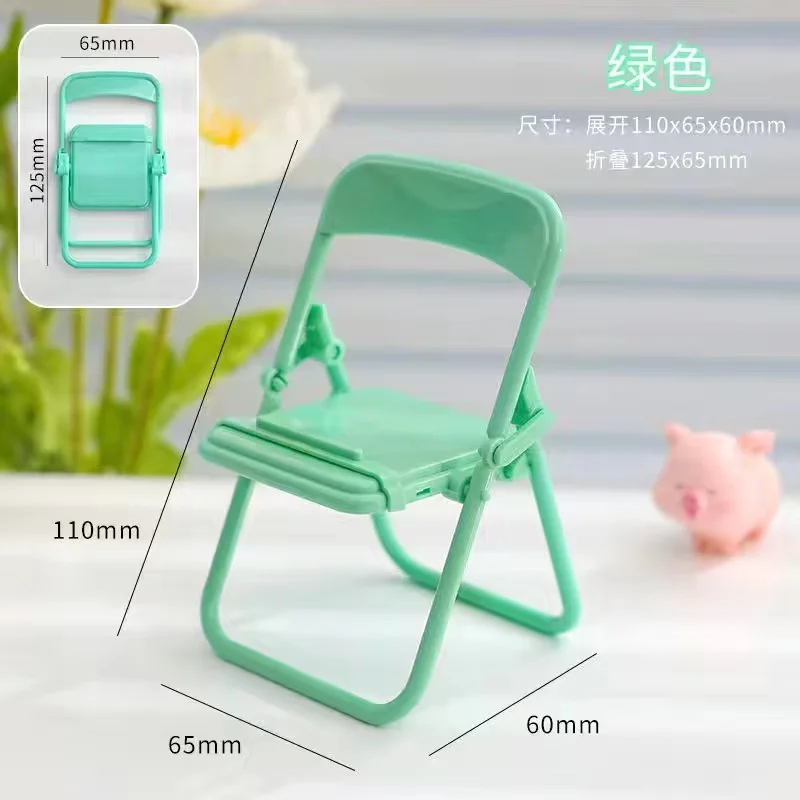 Portable Mini Mobile Phone Stand Desktop Chair Stand 4 Color Adjustable Macaron Color Stand Foldable Shrink Decoration Decoratio wall phone holder Holders & Stands