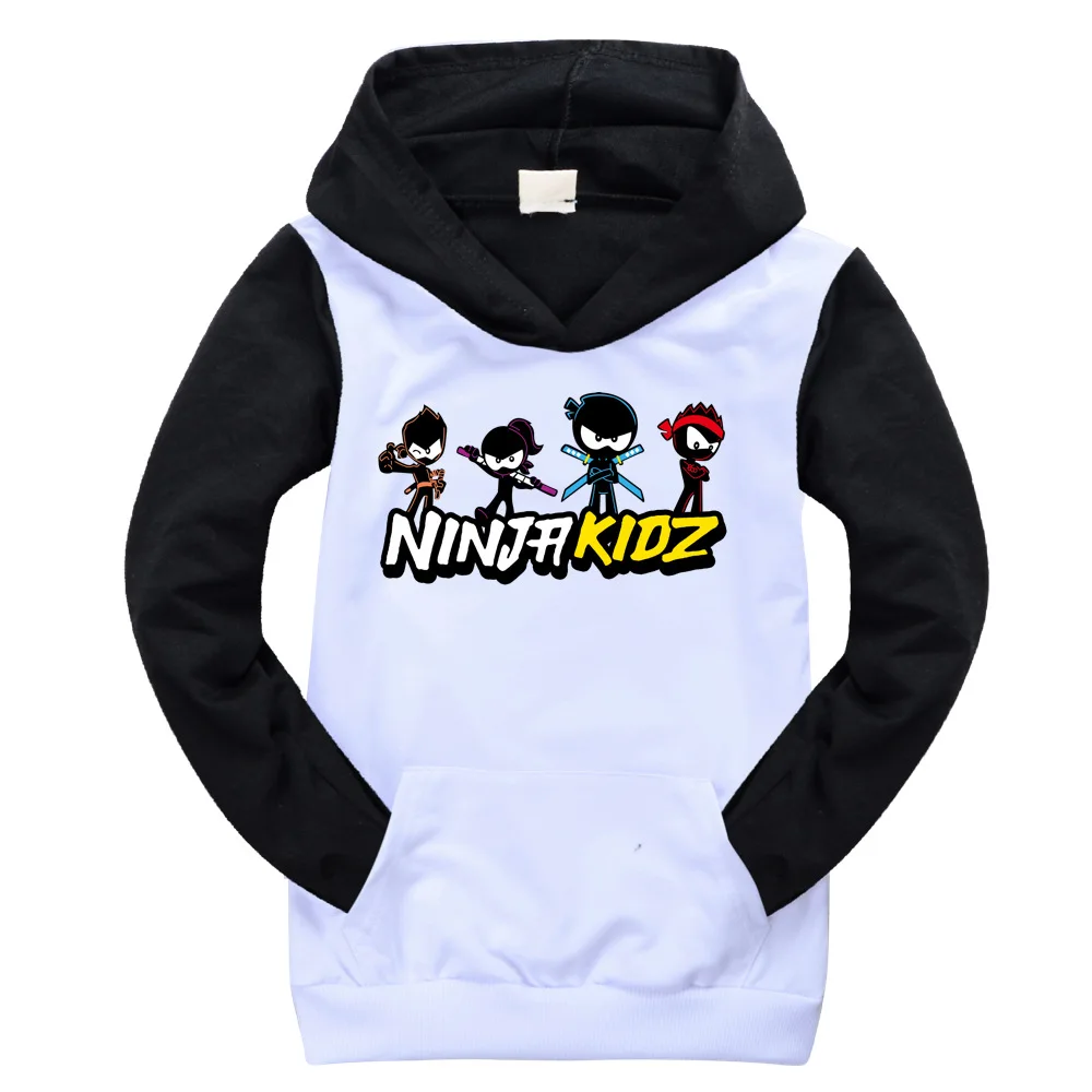 New Kids NINJA KIDZ Clothes Children Cartoon Cotton Printed Hoodies Long Sleeve Autumn Toddler Boys Girls Cute Sweatshirts