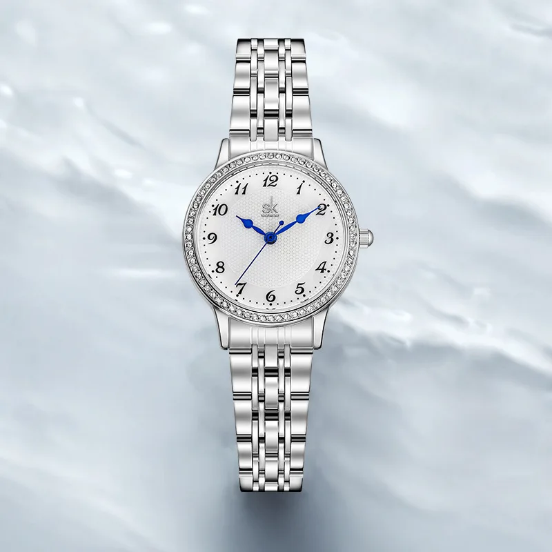 

Women's watch women's small and exquisite diamond-set small dial steel band watch anti-shake live 0199