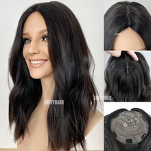 

Jewish Wig Silk Top Unprocessed European Human Hair 8"x8" Size Silk Base Topper Wavy Double Drawn None Lace Kosher Wigs Topper