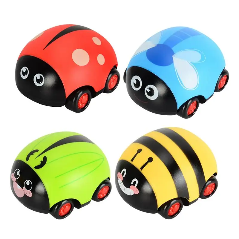 

Pull Back Vehicles Friction Powered Push Car Toy Set for Kids Funny Cartoon Ladybird Shape Racing Vehicles Set Friction Power