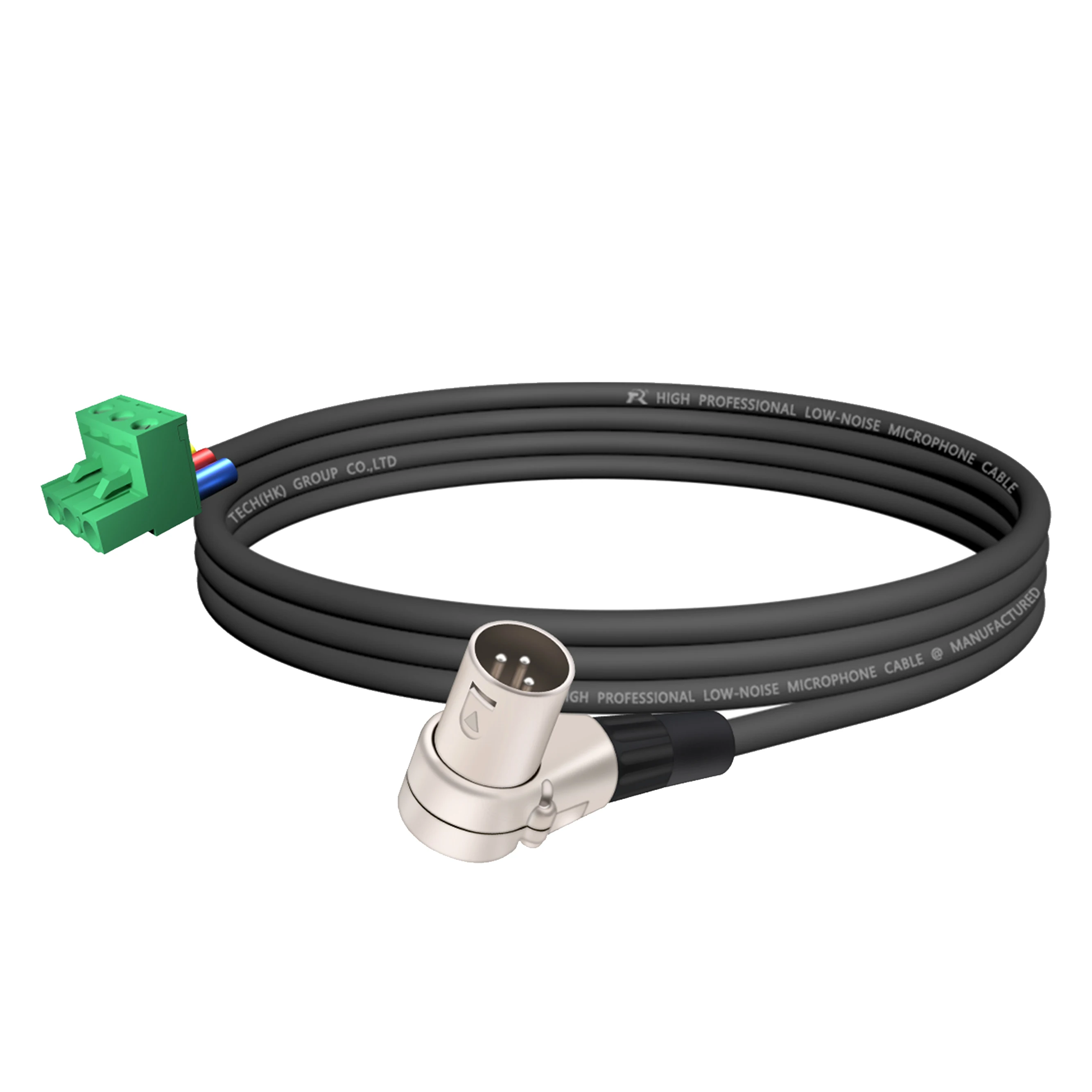 PHX3M/2EDG 5.08 3-polige Steckbare Schraubklemme ​ Rechtwinkliges Weißes Metall-3-P-XLR-M/F-Kabel, Audiokabel, Mehrfarbige Ummantelung – Detail 2