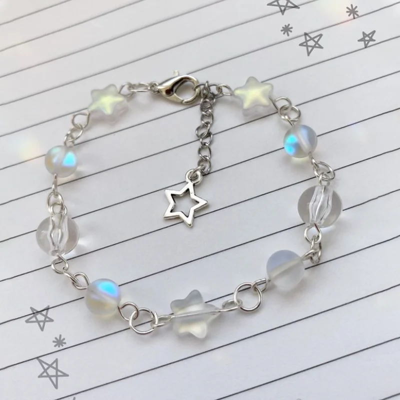 Handmade Y2K Gothic Beaded Dice Bracelet - No 8 Ball Star Design