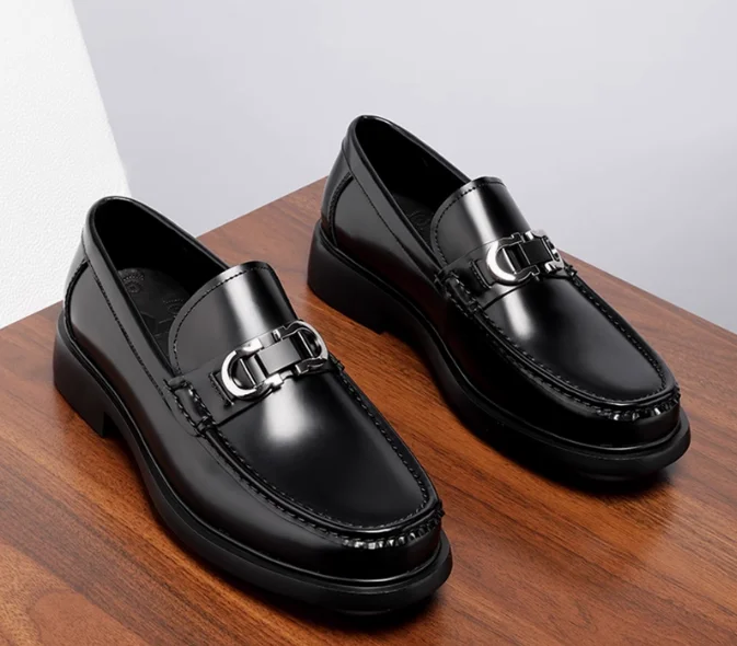 High-end Dacou Loafer Men's Shoes, Genuine Leather Business Casual Shoes, Thick-soled Leather Shoes for Men High-grade Slip-on,