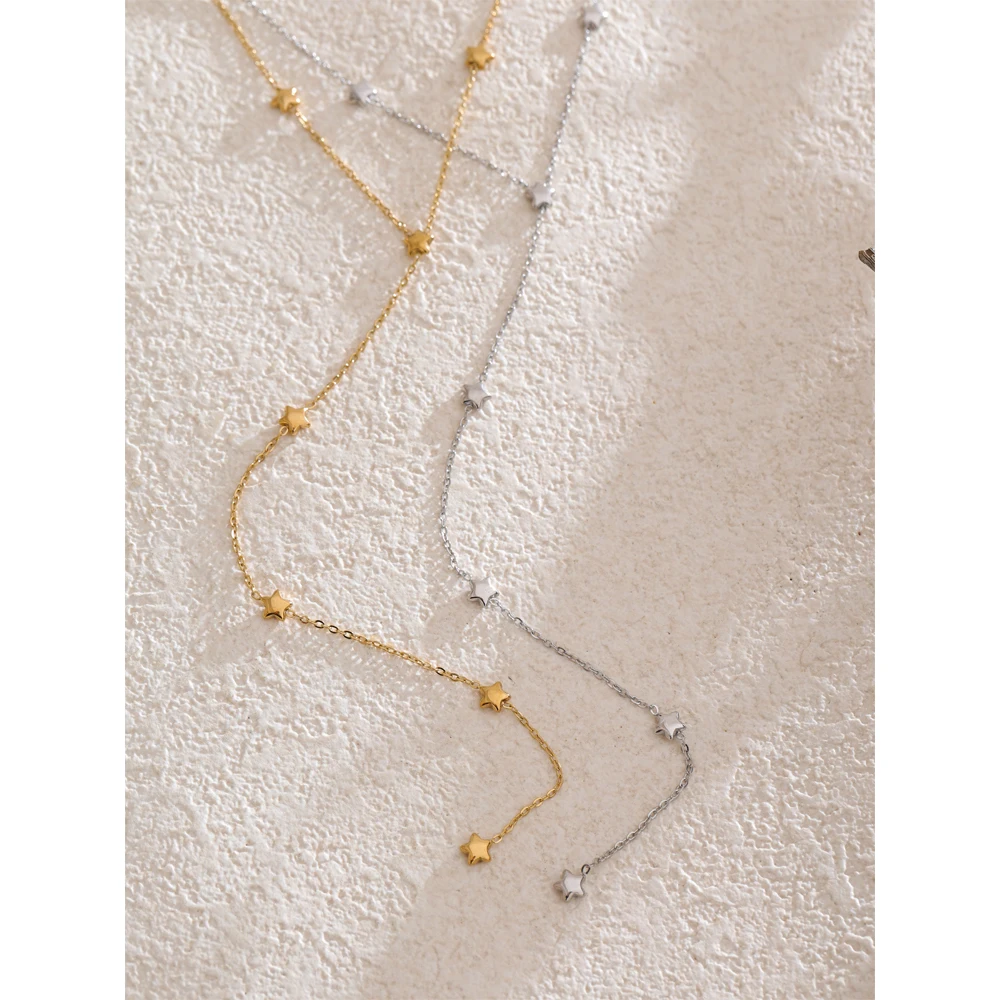 Yhpup Necklace Stainless Steel Star Chain