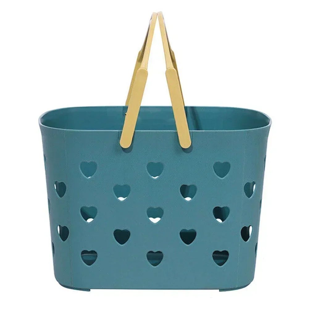 1pc Shower Caddys Basket Bathroom Storage With Handle Hollow Out Vegetable Basket Home Kitchen Bathroom Storage Tools