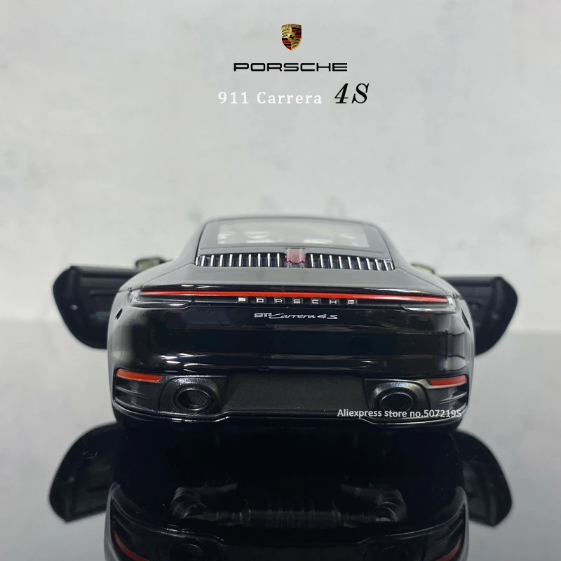 Welly 1:24 Porsche 911 Carrera 4s  Sports Black alloy  Car Model Diecasts Toy Vehicles Collect gifts type transport toy images - 6