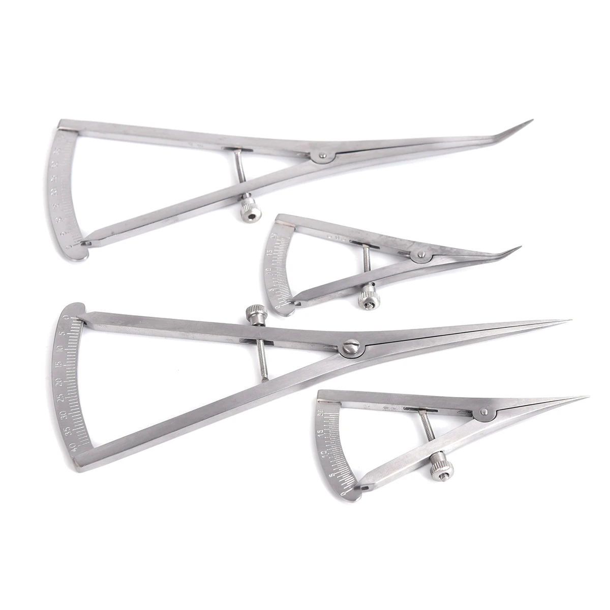 Dental Gauge Caliper Curved/Straight Head Stainless steel Dental Ruler