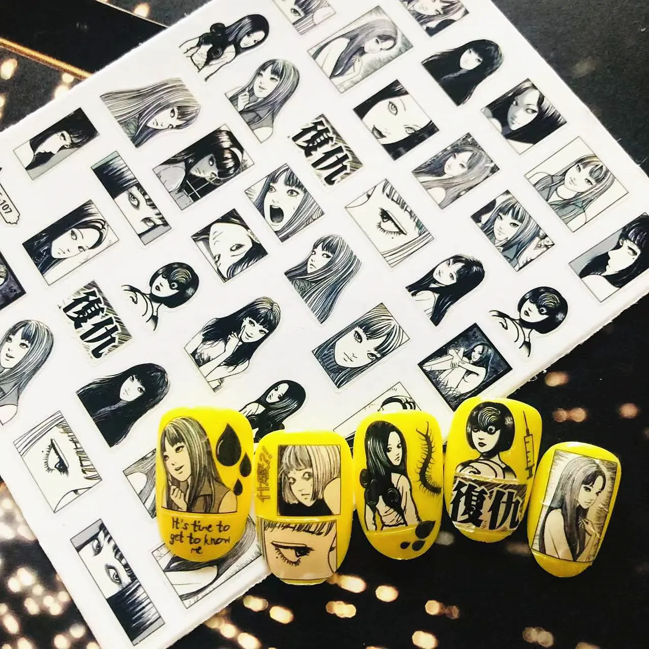 TSC-107 Revenge Tomie NANA 3d nail art sticker decal nail silder