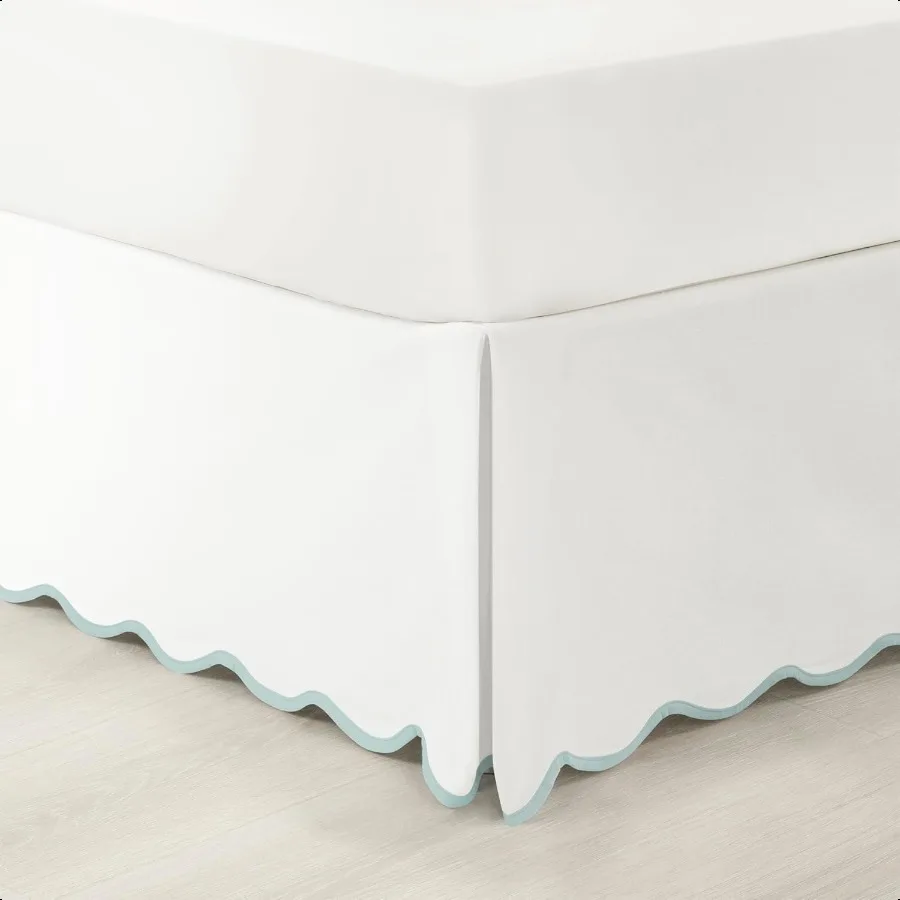 Elegant Coastal Chic Scallop Edge Bed Skirt