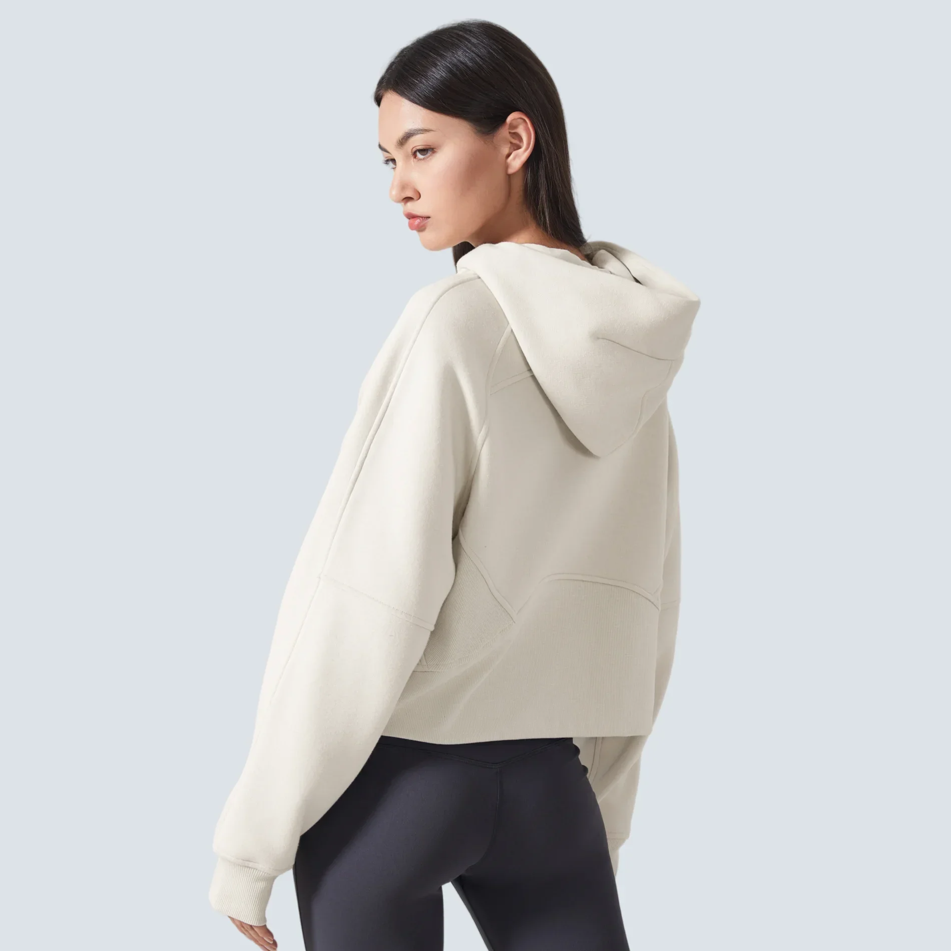 Women's Half-Zip Hoodies Fleece Warm Sweatshirt Sports Jacket with Thumbhole Winter Clothes Fashion Casual Yoga Top Streetwear