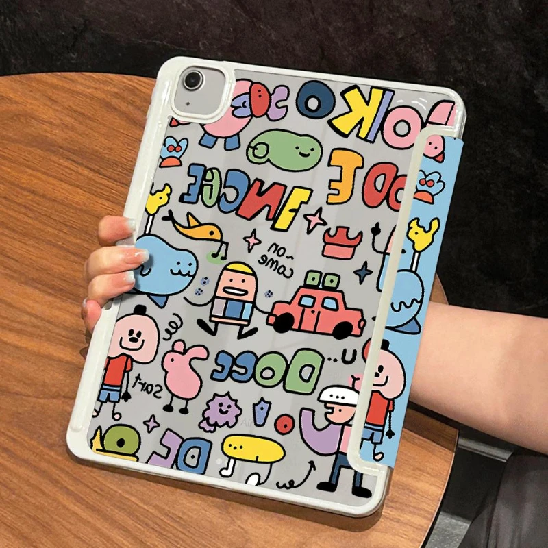 Graffiti Illustration Pencil Slot Tablet Case