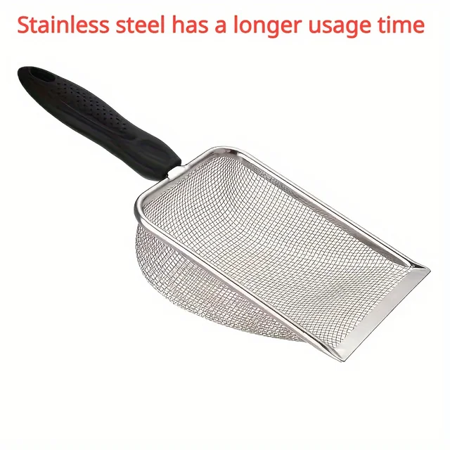 Stainless Steel Cat Litter Scoop - Ergonomic, Durable & Easy-Clean. Ideal for Fine Litter & Waste Management. 3