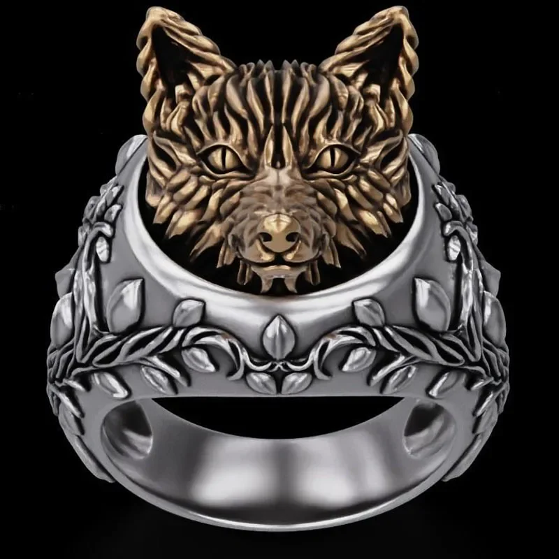 10g 3D Ring With Fox Nature Women Gold Rings Customized 925 Solid Sterling Silver Rings Many Sizes 6-13