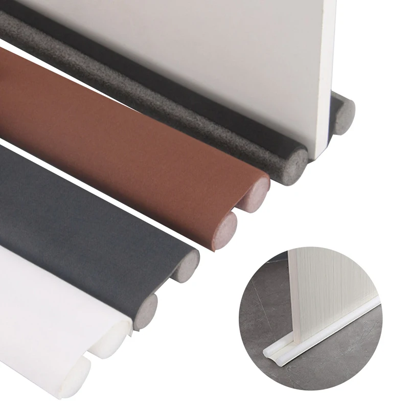 95*10cm Waterproof Seal Strip Draught Excluder Stopper Door Bottom Guard Double Silicone Rubber Seal Dustproof Soundproof Strips door seal strip sealing strip tape sealing tape rubber seal strip rubber door weatherstripping door draft stopper silicone seal strip door weatherstripping sealing strip waterproof tape