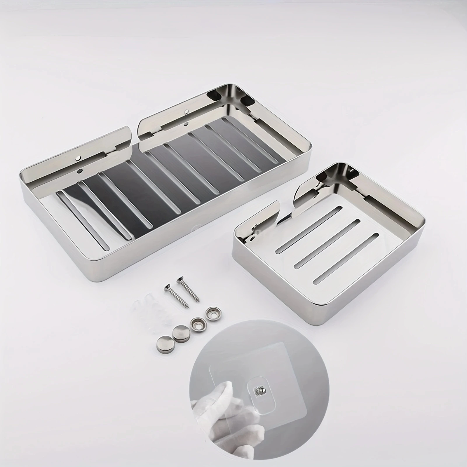 스테인레스 스틸 비누 상자 녹슬지 않는 스폰지 홀더 목욕 샤워 비누 샴푸 욕실 액세서리에 대한 실버 벽 마운트 비누 접시