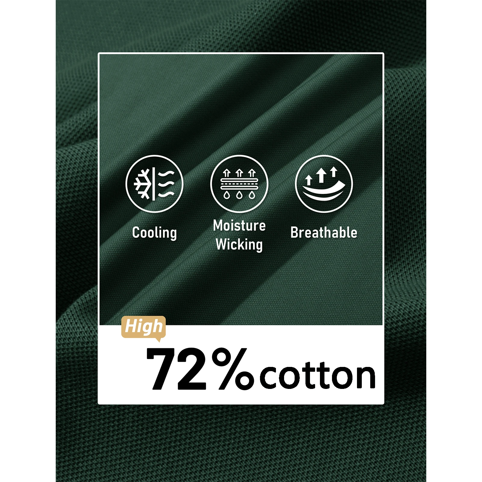 MAGCOMSEN Polo da uomo in cotone piqué a maniche corte con 3 bottoni, vestibilità classica, camicia da golf casual, leggera e traspirante - immagine 5