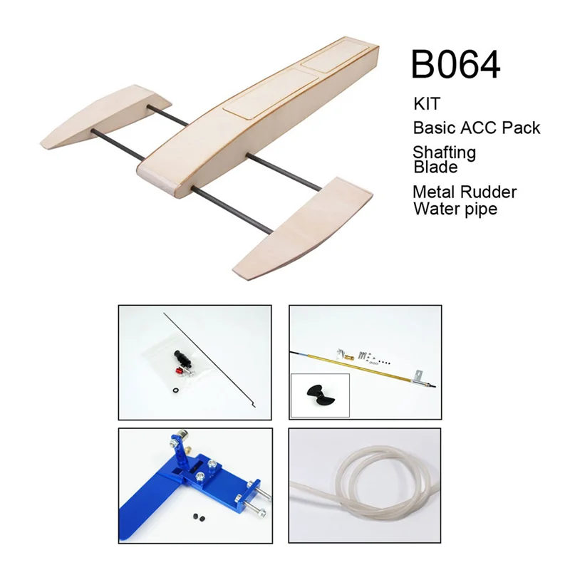 RC Speed Boat Wooden Sponson Outrigger Shrimp Speed Boat Model Kits Radio Remote Control Speedboat,Simple Kit 6