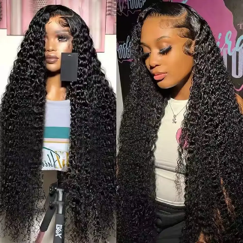 

13*4 Water Weave Wigs HD Lace Frontal Wig With Baby Hair Glueless Lace Human Hair Water Wave Frontal Curly Wig For Black Women