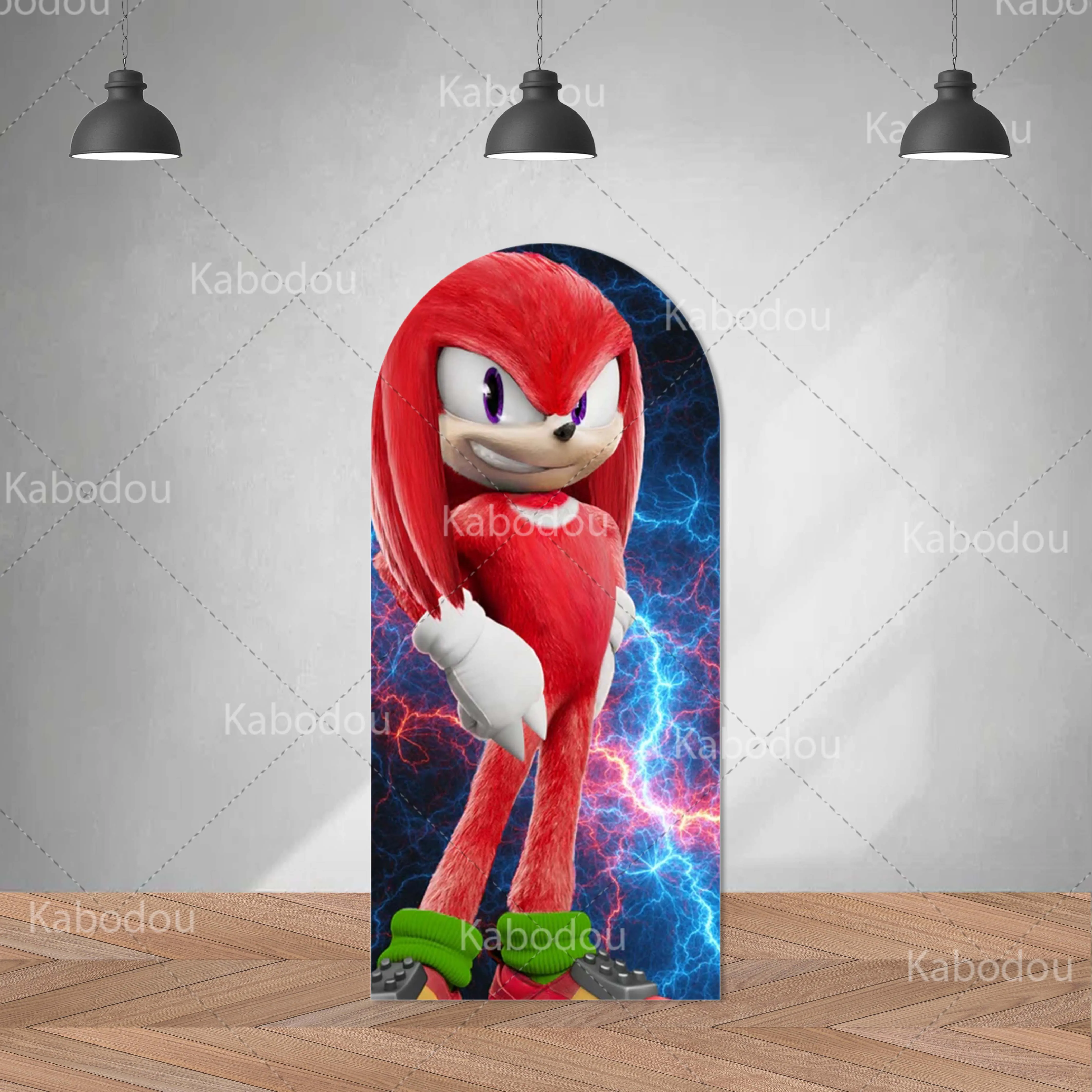 thumbnail image 1 of Arco de fondo de Sonic Hedgehog para fotografía, fondo de poliéster para decoración de fiestas de cumpleaños de niños, accesorios para fotomatón de baby shower, 1 of 4