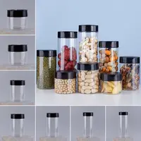 130ml-600ml Spice Jars with Butterfly Lids Labels Plastic Clear Seasoning Bottle for Herbs Powders Salt Pepper BBQ Condiment Box 1
