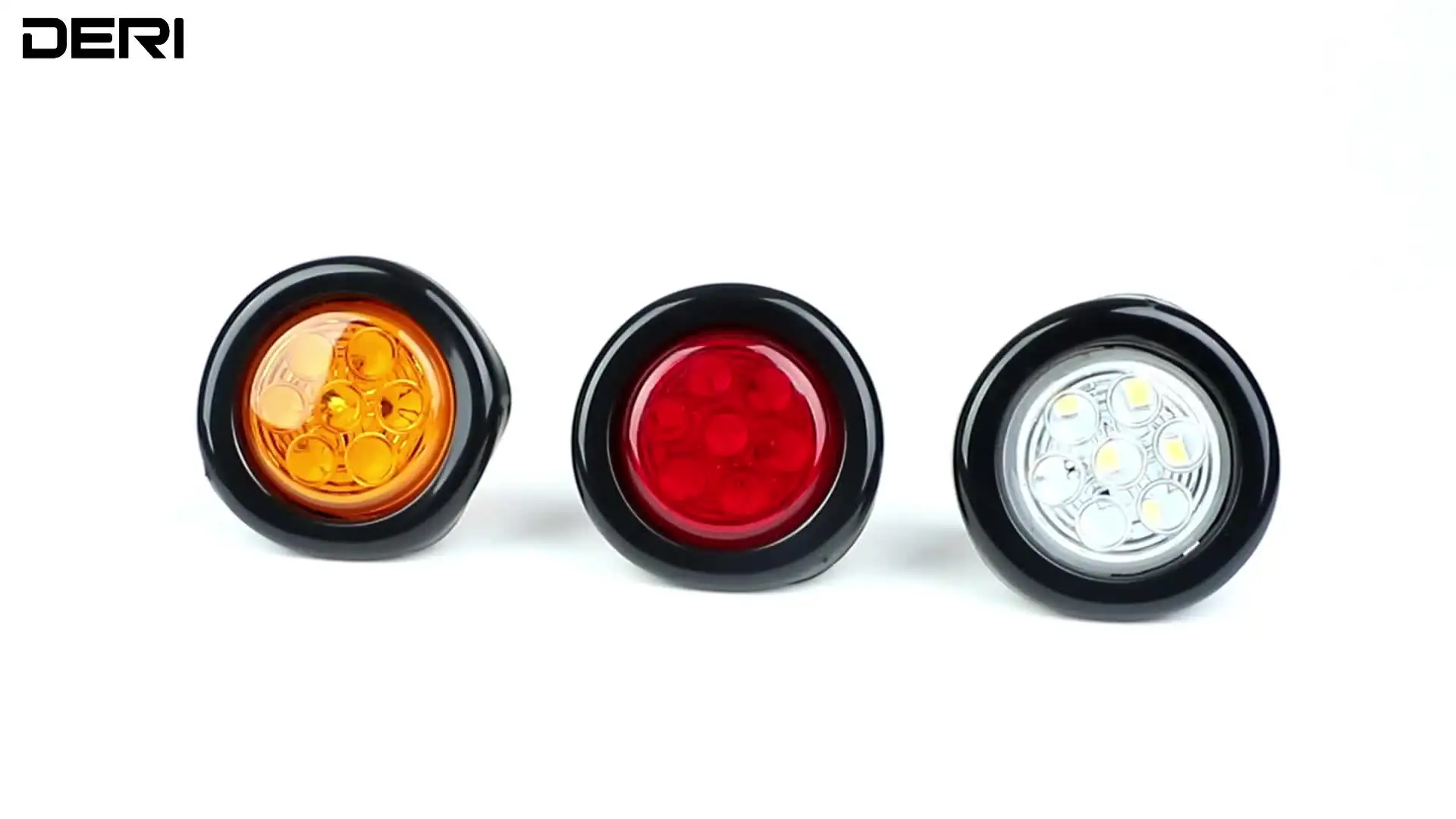 20pcs 2 inch Round Truck Rear Tail Brake Stop Light Turn Signal Side Marker Lamp for Trailer lorry ATV 12V White Red Yellow - 34