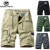 Men Summer Solid Color Outdoor Leisure Cargo Comfortable Shorts Men Elastic Waist Loose Straight High-Quality Design Shorts Male 1