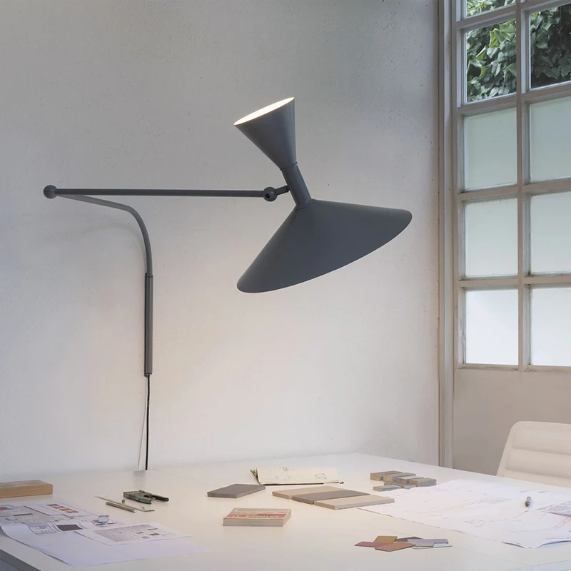 

Modern LED Nordic Home Decor Wall Lamps with Plug Long Arm Adjustable Bedroom Bedside Study Room Decoration Sconce Wall Light