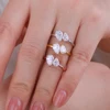 89594-26930c.jpg Bague en diamant Moissanite Double poire pour femmes, 1.5cttw, deux pierres Toi Et Moi, bandes de mariage, argent 925, plaqué or 18 carats, bijoux