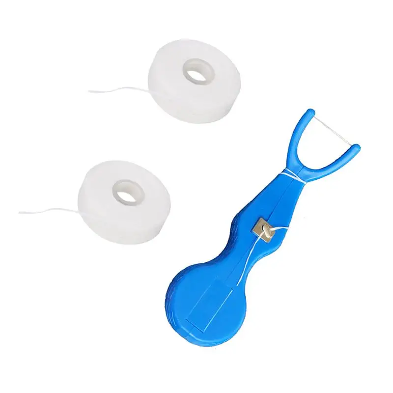 

30m Floss Plastic Dental Floss Stick With 2Pcs Dental Floss Nylon Wire Teeth Care Cleaner Cleaning Tools Set Dental Floss Stick