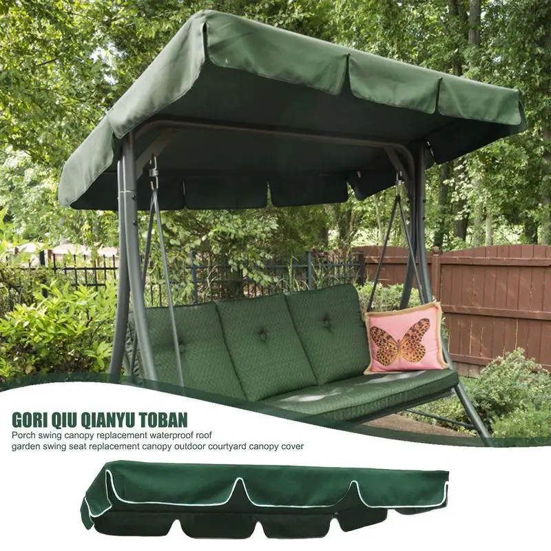 Replacement Canopy For Outdoor Swing Waterproof Swing Top Cover Replacement Swing Canopy Cover With UV Protection For Yard Seat