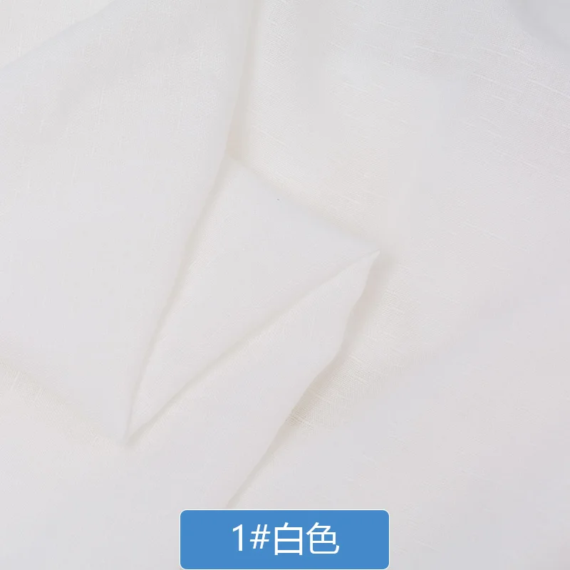 단색 코튼 린넨 얇은 원단 수제 의류 드레스, 대나무 슬럽, DIY 바느질 드레스 배경 공예 재료, 50x140cm