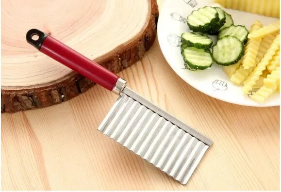 1PC Stainless Steel Kitchen Potato Carrot Fruit Vegetable Cutter Tools Wavy Edged Peeler Cooking Tools French Fry Cutter LF 170