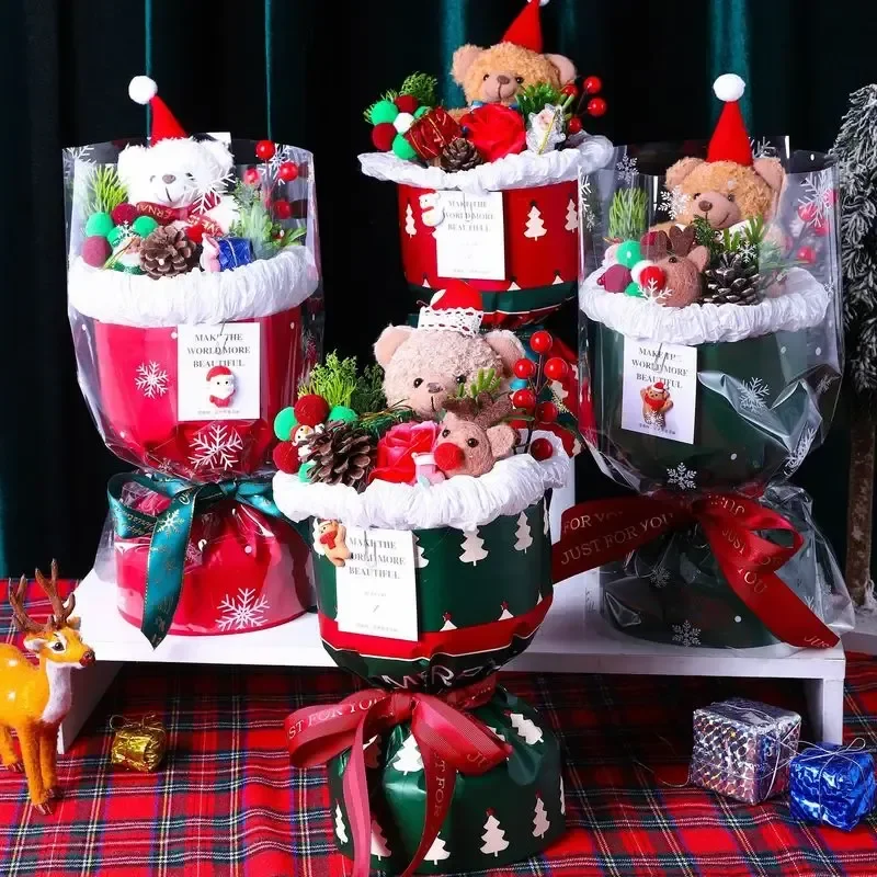 Christmas Valentine's Day Gift Creative Plush Doll Bouquet Christmas Doll Bouquet Decoration Girl's Birthday Gift