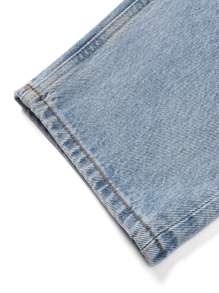 SIMWOOD 남성용 루즈 스트레이트 워시 빈티지 청바지, 13 Oz 데님 바지, 플러스 사이즈 브랜드 의류, SM230078, 2024 용수철, 신상