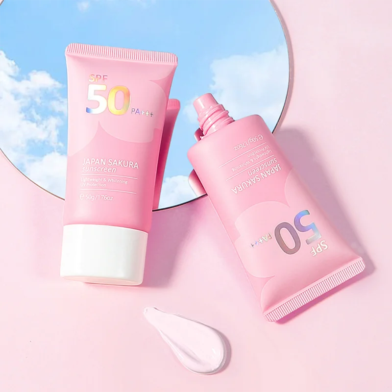 Sakura Sunscreen For Face Crema Protector Solar Para Rostro Sunblock Blanquiadora Corporal Facial Creme Solaire Visage Spf 50 equipo de belleza profesional antiarrugas mejora facial forma corporal masajeador para pérdida de peso