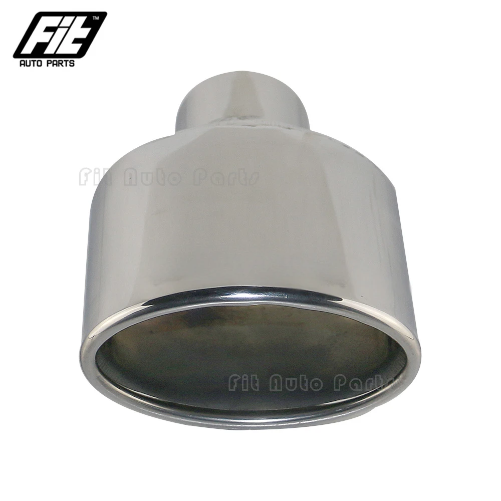 1pcs Car Exhaust End Tip Interface 57mm Slant Rolled Outlet Auto Muffler Tail Pipe For AG Accessories