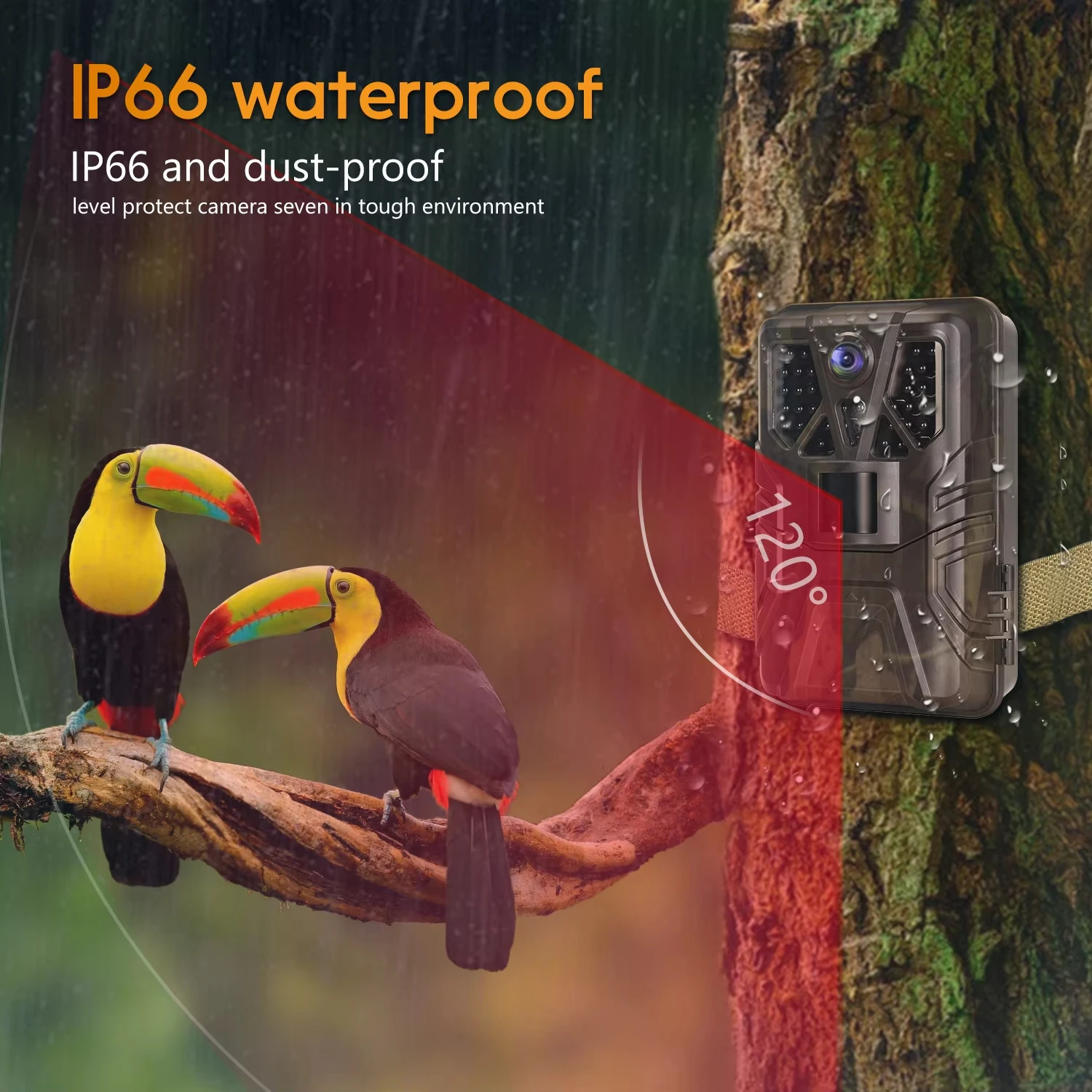 Suntekcm Outdoor Hunting Trail Camera HC-910A 36MP 2.7K Trigger 0.3s 120 Degrees Photo Traps Night Vision Wildlife Scouting IP66
