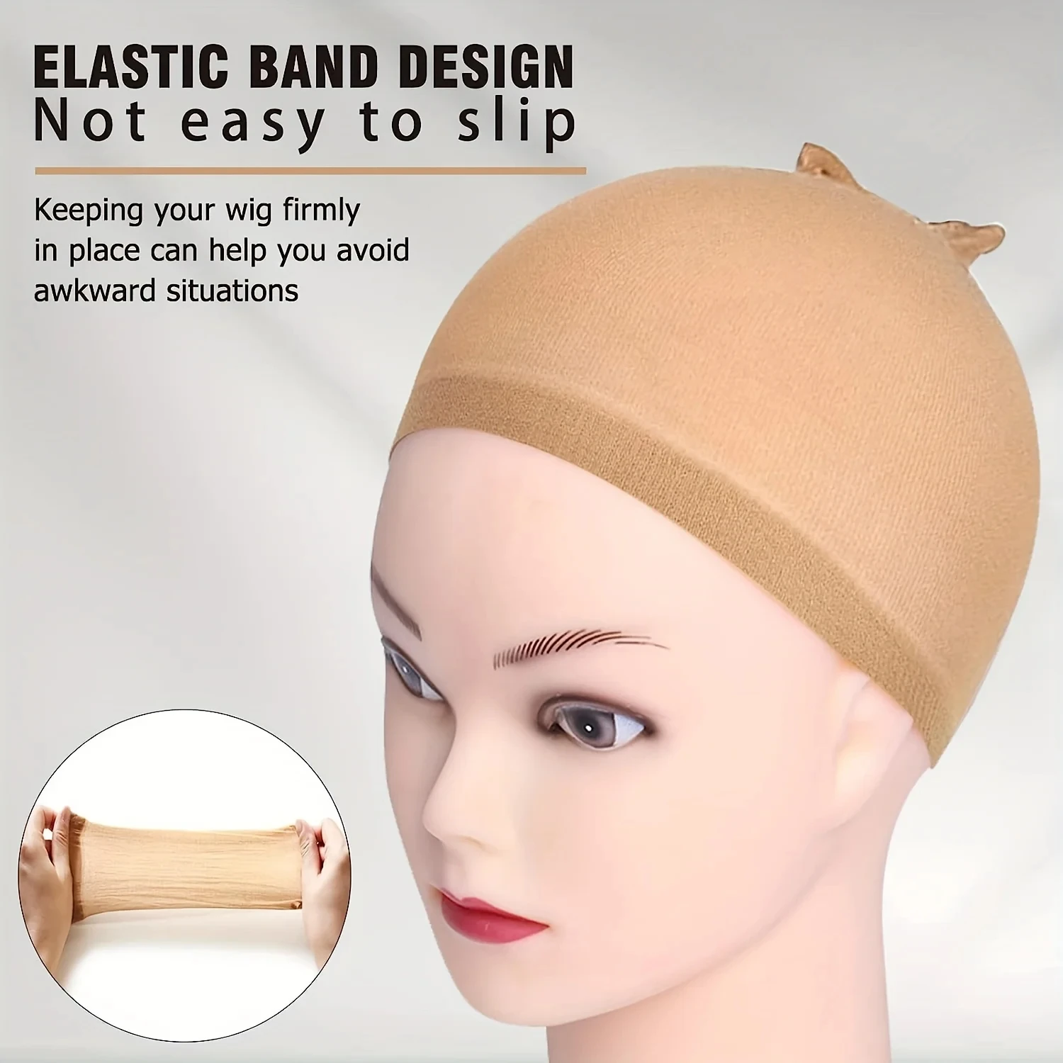 Wig caps 2pcs/10pcs HD Wig Caps Non-Slip Stretchy Stocking Nylon Wig Caps For Women Soft And Breathable Close End Invisible Nude