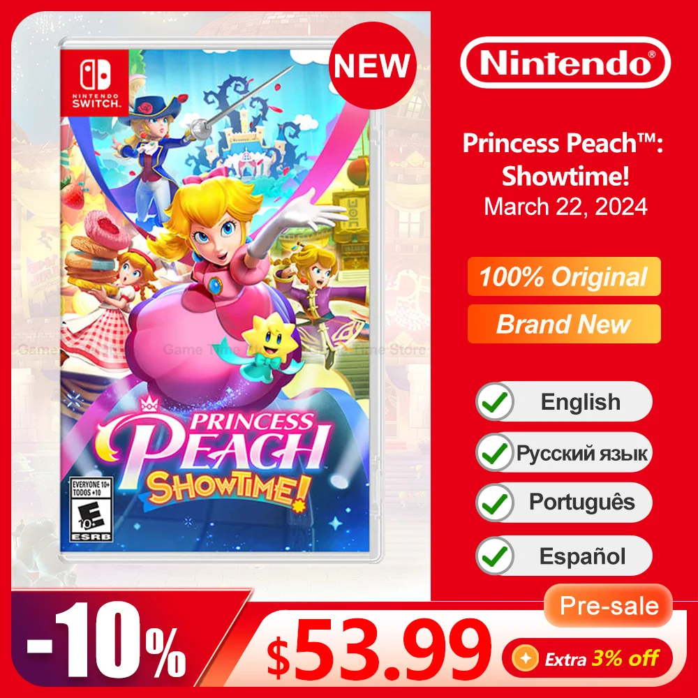 Princess Peach : Showtime! Offerte Di Gioco Nintendo Switch 100% Nuova E Originale Scheda Di Gioco Fisico 1 Giocatore Gioco Per Nintendo Switch