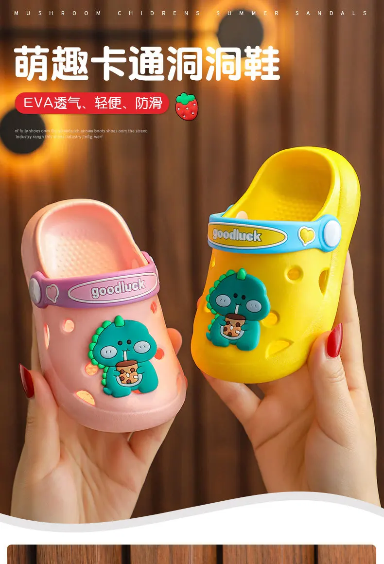 Dinosaur Kids Cute Beach Sandals for Kids Children Clog Garden Shoes for Boys Girls Children Non-Slip Home Washroom Slippers bata children's sandals