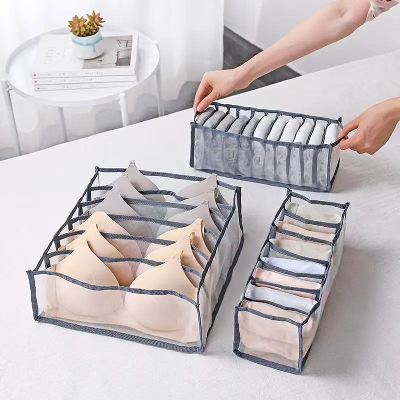 Underwear Drawer Organizer Storage Box Foldable Closet Organizers Drawer Divider For Underpants Socks Bra Storage Boxes