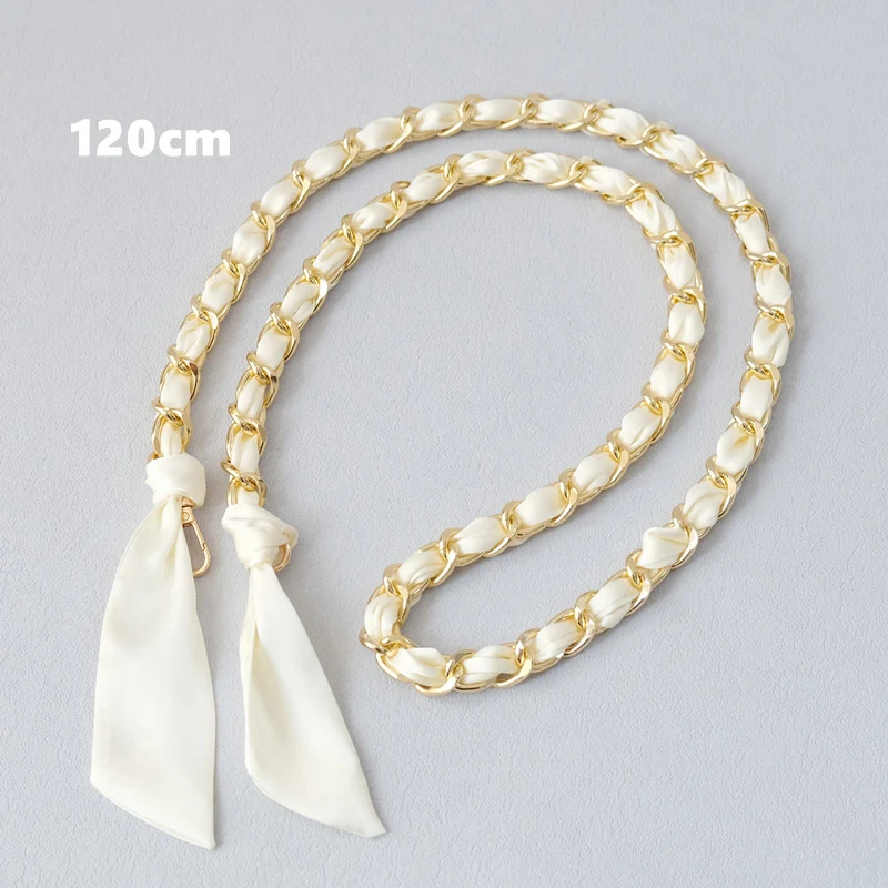 Neue Mode Frühjahr Frau Handtasche Zubehör Ketten Abnehmbare Lange Umhängetasche Solide Nette Seide Strap Frauen DIY Kette Tasche Griffe – Detail 12