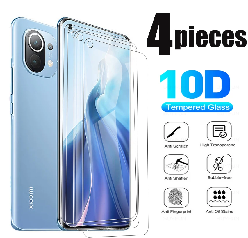 

4 pieces of toughened glass shatterproof and waterproof protection mobile phone screen for Xiaomi Mi 11 / MI 11T / MI 11T Pro