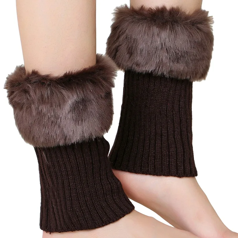 Frauen Winter Neue Durchschnittliche Größe Kurze Flip Flop Pelz Warme Socken Stiefel Abdeckungen Gestrickte Wolle Beinlinge Atmungsaktive Anti-reibung – Detail 17