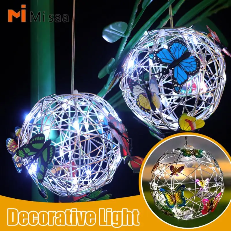 

Nightlight Butterfly Pendant Waterproof Butterfly Round Ball Light Solar Light Outdoor Butterfly Light Round Ball Light Weaving